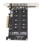 Adapter Card, Dual M.2 NVMe SSD to PCIE X8 M Key Hard Drive Converter, M.2 PCIE Adapter Reader Expansion Card(ph45)