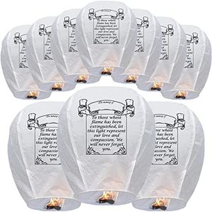 Paper Lanterns 10-Pack Lanterns to Release in Heaven for Anniversary Memorial