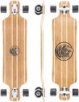 White Wave Bamboo Longboard Skateboard Complete (Warrior)