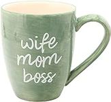 Mom Life Wife Mom Boss Green Large 