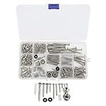 Electric Guitar Screw Kit Multiple Sizes Guitar Metal Repairing Tool Kit with Screws Washers and Springs Repair Fasteners(Silver)