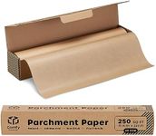 Unbleached Baking Parchment Paper 15 in x 200 ft, 250 Sq.Ft, Non-Stick Parchment Paper Roll for Baking & Cooking - Kraft