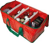 Elite Zotec® Wrapping Papers Wreath Decorations Bag | Xmas Organiser Holder | Christmas Tree Storage Bag | Bauble Storage Bag (Red (61x30x30cm))