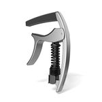 D’Addario Guitar Capo –NS Tri Action -For 6-String Electric and Acoustic Guitars –Micrometer Tension Adjustment for Buzz-Free, In-Tune Performance -Single Hand Use –Integrated Pick Holder -Silver