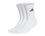 adidas Unisex Kids Cushioned Crew Socks 3 Pairs Socks, White / Black, 8.5-10