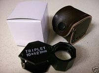 10x, 21mm Triplet Professional Loupes, Black Round Body Magnifier. Three Separate Lenses are Bonded Together for Sharp, Clear Images.