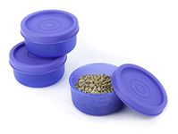 Signoraware Nano Plastic Container Set of 3, Small Boxes for Storage mini Items, Food Grade Bpa Free, Microwave Safe, Airtight Spill Proof Leak Free (Set of 3 - 40ml each Box , Violet)