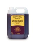 HAYYAN Cold Pressed Virgin Black Sesame Oil - 100% Pure Edible Til ka Tel for Cooking, Diet, Hair, Pooja & Body Massage (Mild Bitter) - 5 Litres