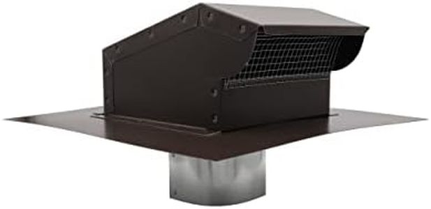 RDP Rooftop Exhaust Vent Cap with Damper and Bottom Extension (4 Inch, Brown)