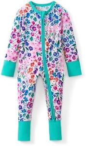 Little Sleepies Pajamas for Baby Boys & Girls, Viscose from Bamboo Baby Pajamas, Snug Sleeper, Toddler PJs, 2-Way Zipper, Sweet Pea, 12-18 months