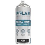 Polar Direct to Rust Metal Spray Paint - 400ml, Satin Black - Durable All-in-One Paint & Primer - For Outdoor & Indoor - Corrosion Resistant, Tough Protection - Metal Primer