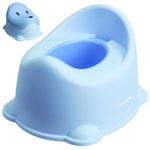 Navaris Potty Training Toilet With Lid - Fun & Efficient Learning Toddler Bathroom Trainer - Easy To Clean Unisex Baby Potty - for Girls and Boys - Blue