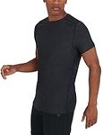 TCA Galaxy 4D-Stretch Mens Gym, Running, Training T Shirt - Gym Tops for Men, Running Top Men, Gym T Shirts Men - Black, L