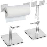 Magnetic Paper Towel Holders Heavy Duty Steel Brushed Holder with Strong Magnetic Backing - Fit for Large Paper Towels or Use as Hook - for Kitchen,Refrigerator,Grill,Garage,Shop