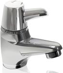 Deva Sequential Basin Mixer Tap - Chrome - Anti Scald Easy Use Single Lever Hot & Cold Thermostatic Flow Control TMV3 - Healthcare Commercial Bathroom Sink Faucet Silver SOL003 – 5 Year Warranty