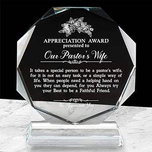 Pastor's Wife Appreciation Gifts - Elegant 5.7 * 5.1 Inch Award Plaque with Engraved Message - Perfect Gifs for Pastor's Wife