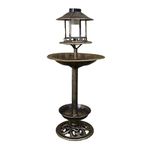 NEW 3 in 1 Bird Bath with Solar Light and Planter Garden Summer Birds Water