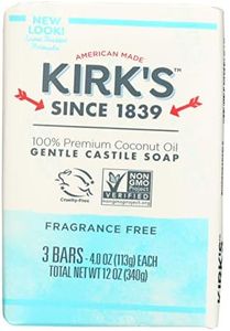 Kirks Coco Castile Bar Soap, No Fragrance, 4 Ounce