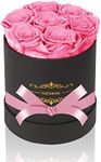 NATROSES Preserved Real Roses in a Box Roses That Last Up to 3 Years, Long Lasting Roses Gifts for Her, Valentines Day Gifts for Her (Pink)