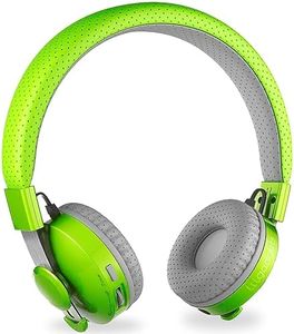 LilGadgets Untangled Pro On-Ear Wireless Kids Headphones for School, Microphone, Volume Limited, SharePort Technology, SoftTouch Padding, Green