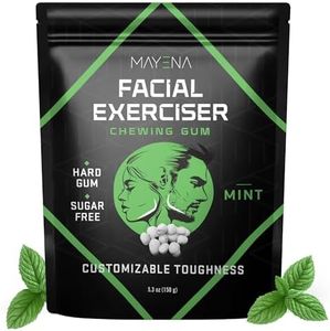 Mayena's Jawline Gum | 400 Pcs in 1 Pack | Sugar-Free Mint Chewing Gum | Tough Jaw Gum for Facial Exercising | Pearl-Sized Gums to Adjust Toughness | Slim, Sculpt & Define Your Face & Jawline
