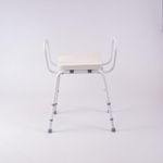 NRS Healthcare Height Adjustable Malvern Perching Stool Padded Seat with Arms - White