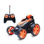 Wonder Toys 360° Stunt, Flip, Rotating & Rolling RC Car for Kids – Rechargeable RC Car with Dual Motors, Flexible Turning & Anti-Crash Tyres | Remote Control Toy with USB Charger | Orange Edition