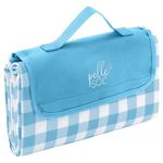 Pelle & Sol Picnic Blanket, Foldable Outdoor Beach Blanket, Waterproof, Sand proof, Machine Washable, Slip Resistant With With Carrying Handle for Family, Beach, Hiking, Camping 200x140CM (Teal)