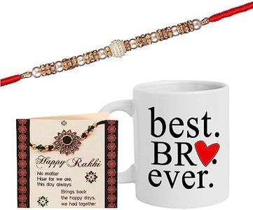 TIED RIBBONS Rakhi for Brother with Gift Set | Bhai Rakhi | Coffee Mug (10 Oz) | Mini Card - Raksha bandhan Rakhi Bracelet for Brother Rakhi for Bhaiya | Bro Rakhi Thread | Rakhi Set