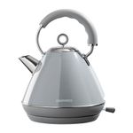 Daewoo Kensington, Pyramid Kettle Electric, Stainless Steel, Family Size, Fast Boil, Auto Shut Off, 360 Swivel Base, Cord Storage, Power Indicator, Removable Filter For Easy Cleaning, Grey