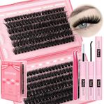 Eefofnn Fluffy Lash Clusters DIY Eyelashes Extension Faux Mink Lash Extension Fluffy 80D 100D Individual Lashes D Curl Volume Cluster Lashes
