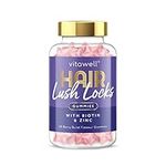 Vitawell Hair Lush Locks Gummies | 60 Vegetarian Mixed Berry Flavour Gummies | 2 a Day | Biotin with Zinc & Vitamin E | 1 Month Supply | by Vitawell