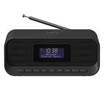 Groov-e Zeus DAB & FM Clock Radio - Dual System Alarm Clock with Bluetooth Connectivity, Wireless Charging, & USB Charging Port - LCD Display - Mains Operated - 60 Preset Stations - Black