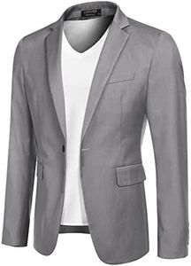 COOFANDY Mens Casual Blazer Sport Jackets Business Slim Fit Lightweight Dress Jacket Suit (Light Grey L)