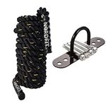 NORDFIT Battle Ropes – 9m, 12m and 15m – 38mm Thickness – Optional Anchor – Black Fitness Ropes - Fitness and Home Gym Equipment (12M Rope + Anchor)