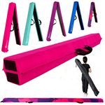 MARFULA 6 FT / 8 FT / 9 FT Gymnastics Balance Beam Foam Folding Floor Balance Beam - Extra Firm - Suede Cover - Anti Slip Bottom with Carry Bag for Kids/Adults Home Use (Pink, 6 FT)