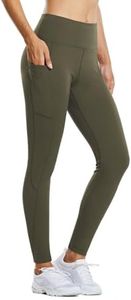 BALEAF Fleece Lined Leggings Women Waterproof Thermal Winter Hiking Pants Warm Tights Skiing Running Yoga Travel Gear Green M