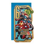 Hallmark 6th Birthday Card - Die-Cut Marvel Avengers Design