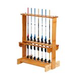 mosegor 23 Fishing Rod Holder Bamboo fishing rod storage rack Portable Fishing Rod Stand for Home Living Room Garage Cabin Basement Entryway Corner