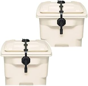 Blazer Brand Strong Strap Lid Locks for 32–96 Gallon Garbage Cans (2-Pack) Long Lasting, No Tools Required, Stretch to Latch, Mitigate Pests, Wind, Overflow, and Spillage