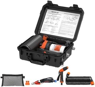 SEAFLO 56 Series Portable Washdown Pump Kit - 12V, 5.0 GPM, 70 PSI, IPX6 Waterproof, 16.4' UV-Protected Hose | For Marine, RV, and Outdoor Applications | 4-Year Warranty