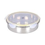 keshal Stainless Steel Storage Container Papad Box/Chapati Box/Fridge Box Khakhra Box (Size 750G), Silver