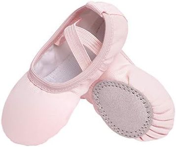 Stelle Canvas Ballet Shoes Toddler Girls Ballet Slippers No-Tie Boys Dance Shoes(Ballet Pink,11 Little Kid)