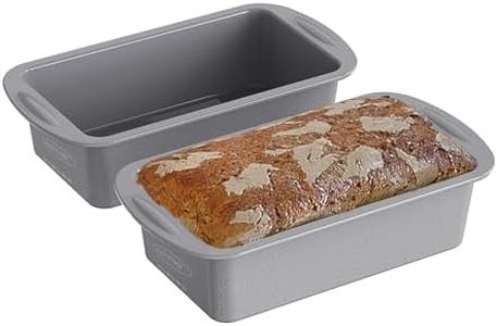 KEYFIVE Silicone Loaf Pans for Baking Bread 9x5 inch, 2Pcs Bread Loaf Pans for Homemade Bread, Nonstick Silicone Baking Molds for Meatloaf, Toast