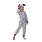 Sincere Party Dalmatians Onesie Costume for Kids,Made of Fleece Spotted Dog Onesie Dress Up XL(10-12)