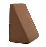 Amazon Basics Memory Foam Orthopedic Wedge Pillow |For Neck, Back Support, Cervical Pain, Acid Reflux, Snoring, GERD, Leg Elevation, Pregnancy -Ultra Soft Washable Velvet Cover -Brown, 25 x 44 x 45 CM