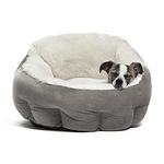 Best Friends by Sheri OrthoComfort Deep Dish Cuddler Ilan Microfiber Cat and Dog Bed, Gray, Standard