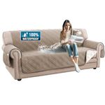 H.VERSAILTEX Sofa Covers Waterproof and Washable Modern Sofa Covers Stay in Place with Elastic Straps Thick and Soft Cat Couch Protector (Sofa, Taupe/Beige)