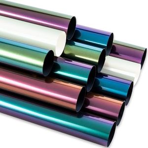 HTVRONT Chameleon HTV Heat Transfer Vinyl Bundle 12 Packs 12"x12" Iron On Vinyl for T-Shirt 7 Assorted Chameleon Gradient Change Color PU HTV Sheet for Cricut, Silhouette Cameo