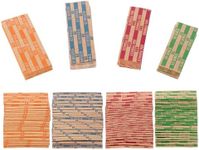 Coin Wrappers for All Coins 500 Flat Coin Rolls Wrappers Assorted, Including 200 Quarter Rolls Wrappers and 100 of Each Dime, Nickel, Penny Wrappers